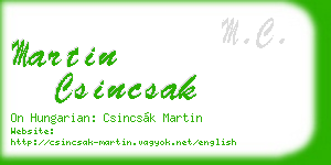martin csincsak business card